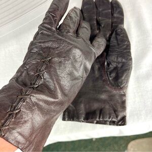Vintage Genuine Leather Driving Gloves Dark Brown